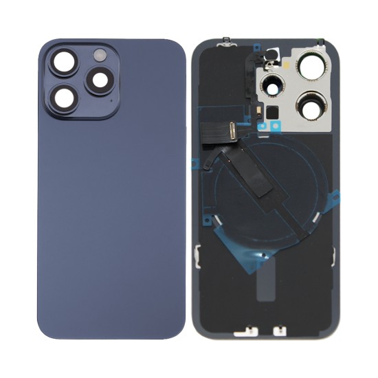 Tampa Traseira Apple iPhone 15 Pro com Wireless Charge+Flashlight Flex Titânio Azul